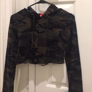 Camo Crop Hoodie